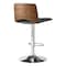 Armen Living Thierry Adjustable Swivel Gray Faux Leather with Walnut Back and Chrome Bar Stool LCTHBAWAGR - alternate 3